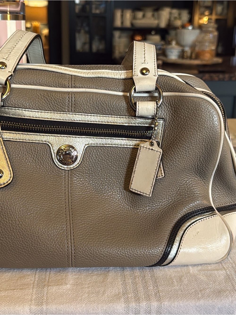 Leather Satchel Bag by Coach